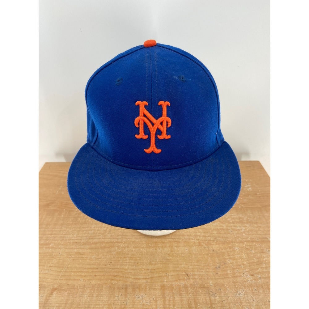 New Era 59FIFTY New York Mets Fitted Hat 7 1/8 Blue Orange MLB On Field Cap